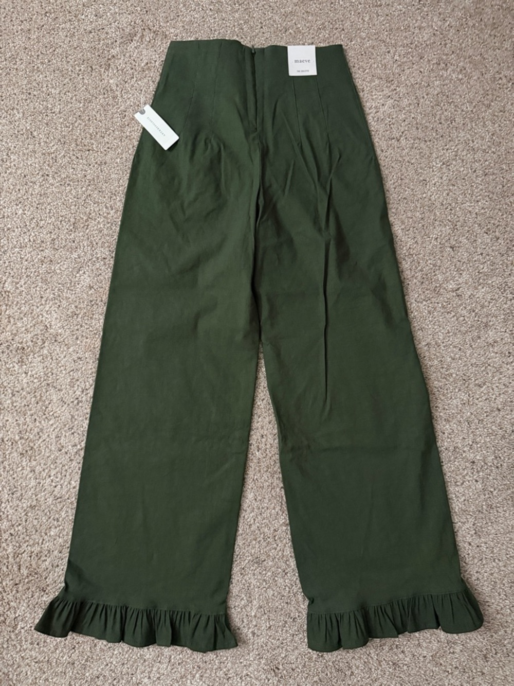 Anthropologie Colette Magic Fabric Ruffle-Hem Crop Wide-Leg Pants - Picture 4 of 4